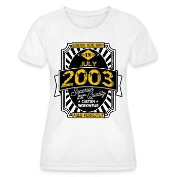 2003 JULY - Women's Functional T-Shirt - white - Front - AI Model Female 172 dark (172cm)