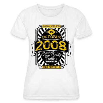 2008 OCTOBER - Women's Functional T-Shirt - white - Front - AI Model Female 172 dark (172cm)