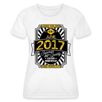 2017 JUNI - Frauen Funktions-T-Shirt - Weiß - Vorne - AI Model Female 172 dark (172cm)