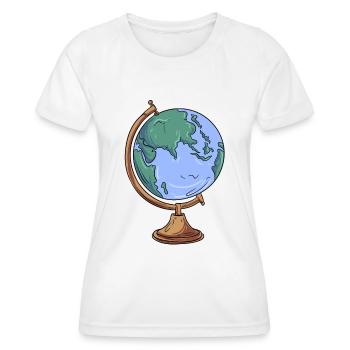 Globus Geographie - Frauen Funktions-T-Shirt - Weiß - Vorne - AI Model Female 172 dark (172cm)