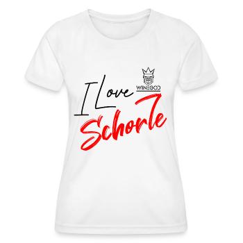 Winegod lustiger Spruch I love Schorle - Frauen Funktions-T-Shirt - Weiß - Vorne - AI Model Female 172 dark (172cm)
