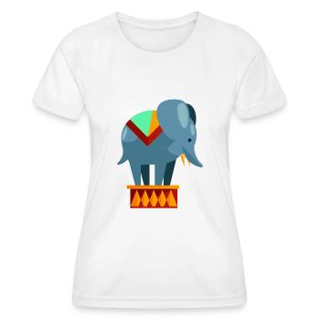 Zirkus Elefant - Frauen Funktions-T-Shirt - Weiß - Vorne - AI Model Female 172 dark (172cm)