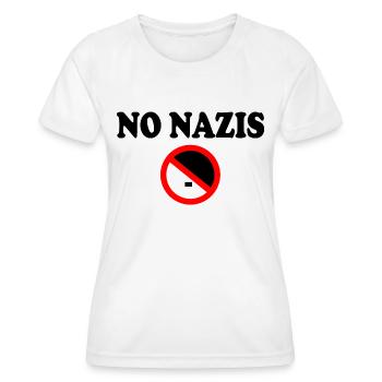Pas de nazis - T-shirt sport Femme - blanc - Devant - AI Model Female 172 dark (172cm)