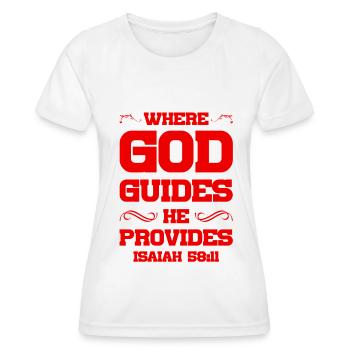 God directs the Bible - Women's Functional T-Shirt - white - Front - AI Model Female 172 dark (172cm)