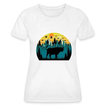 Sonnenuntergang Bison - Frauen Funktions-T-Shirt - Weiß - Vorne - AI Model Female 172 dark (172cm)