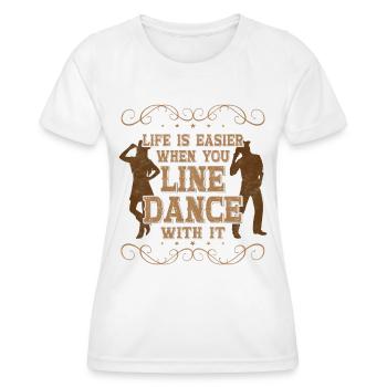 Country Line Dance Apperal Woman Western Linedance - Women's Functional T-Shirt - white - Front - AI Model Female 172 dark (172cm)