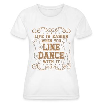 Country Line Dance Apperal Woman Western Linedance - Women's Functional T-Shirt - white - Front - AI Model Female 172 dark (172cm)