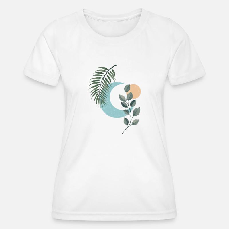 Botanical Moon Sun Serenity - Women's Functional T-Shirt - white