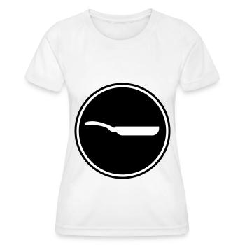 Pfanne Icon - Frauen Funktions-T-Shirt - Weiß - Vorne - AI Model Female 172 dark (172cm)