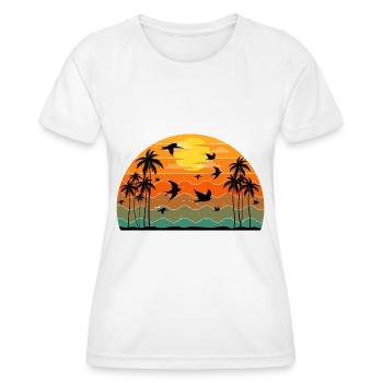 Retro Birding Sunset Vintage Bird Sunrise - Women's Functional T-Shirt - white - Front - AI Model Female 172 dark (172cm)