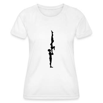 Gymnastik Turnen Akrobatik Geräteturnen Sport - Frauen Funktions-T-Shirt - Weiß - Vorne - AI Model Female 172 dark (172cm)