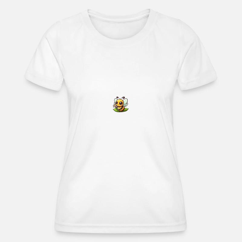 Cartoon Bee 8 - Women's Functional T-Shirt - white