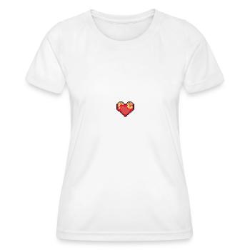 Bonheur PixelHeart - T-shirt sport Femme - blanc - Devant - AI Model Female 172 dark (172cm)