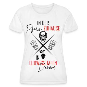 In Ludwigshafen dehäm - Frauen Funktions-T-Shirt - Weiß - Vorne - AI Model Female 172 dark (172cm)