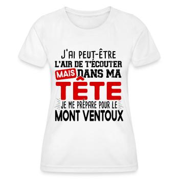 Mont Ventoux 2022 Cycliste Montagne Randonnée - T-shirt sport Femme - blanc - Devant - AI Model Female 172 dark (172cm)