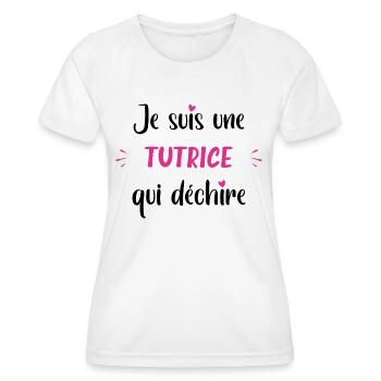 Je suis une tutrice qui déchire - T-shirt sport Femme - blanc - Devant - AI Model Female 172 dark (172cm)