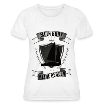 Mein Boot Meine Regeln Segelboot Kapitän Segler - Frauen Funktions-T-Shirt - Weiß - Vorne - AI Model Female 172 dark (172cm)