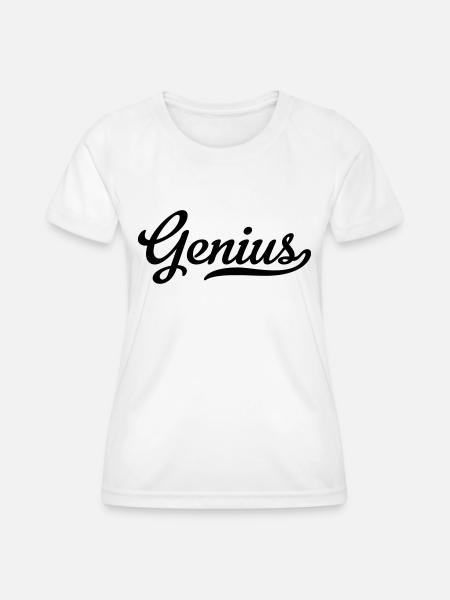 genius - Frauen Funktions-T-Shirt - Weiß