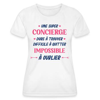 Super concierge - T-shirt sport Femme - blanc - Devant - AI Model Female 172 dark (172cm)