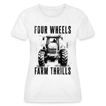 Quatre roues Farm Thrills Tracteur Farmer Jardinier - T-shirt sport Femme - blanc - Devant - AI Model Female 172 dark (172cm)