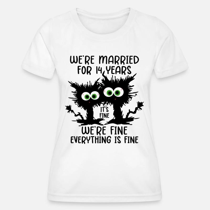 14 Years Married Ivory Wedding Gift - Women's Functional T-Shirt - white