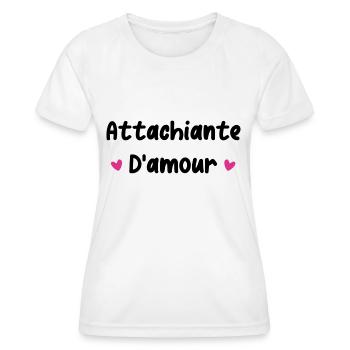 Attachiante d'amour - T-shirt sport Femme - blanc - Devant - AI Model Female 172 dark (172cm)
