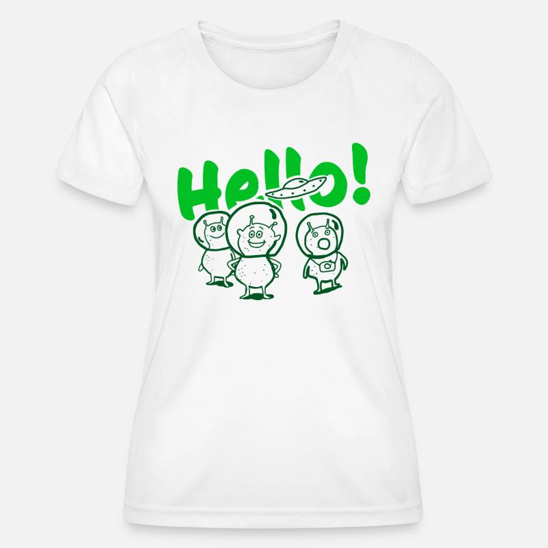 hello aliens - Women's Functional T-Shirt - white