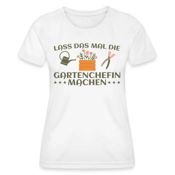 Gärtnern Gartenarbeit Schrebergarten Gärtnerin - Frauen Funktions-T-Shirt - Weiß - Vorne - AI Model Female 172 dark (172cm)
