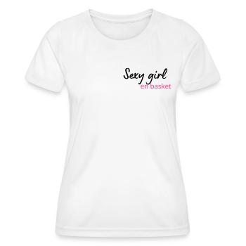 Sexy girl en basket / Fille sexy en basket - T-shirt sport Femme - blanc - Devant - AI Model Female 172 dark (172cm)