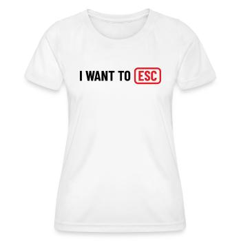 Je veux ESC - Cadeau Informaticien, Développeur - T-shirt sport Femme - blanc - Devant - AI Model Female 172 dark (172cm)