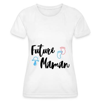 Future Maman cadeau grossesse - T-shirt sport Femme - blanc - Devant - AI Model Female 172 dark (172cm)