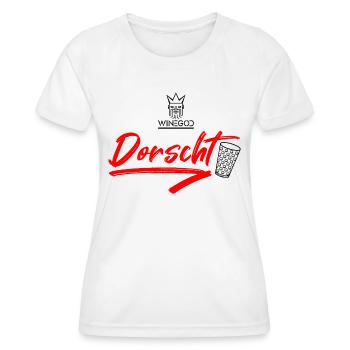 Winegod lustiger Spruch Dorscht - Frauen Funktions-T-Shirt - Weiß - Vorne - AI Model Female 172 dark (172cm)
