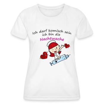 Elderly care / nurse night watch - Women's Functional T-Shirt - white - Front - AI Model Female 172 dark (172cm)