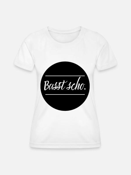 Basst scho. schwarz - Frauen Funktions-T-Shirt - Weiß