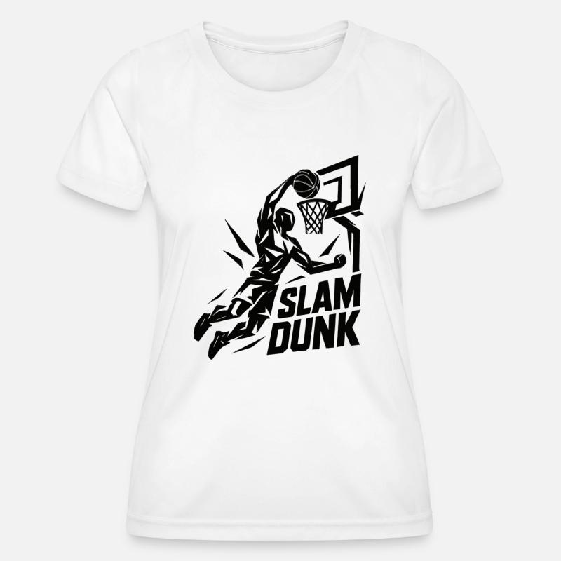 Basketball Slam Dunk Throw Player Dunking Gift - Women's Functional T-Shirt - white