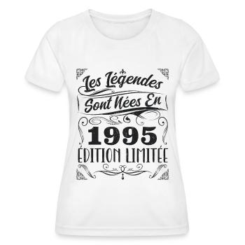 Les Légendes Sont Nés En 1995 | Cadeau - T-shirt sport Femme - blanc - Devant - AI Model Female 172 dark (172cm)