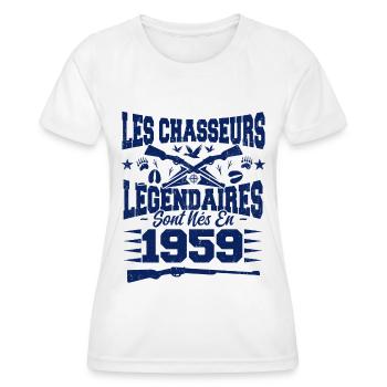 Chasseur légendaire nées en 1959 anniversaire - T-shirt sport Femme - blanc - Devant - AI Model Female 172 dark (172cm)