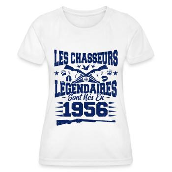 Chasseur légendaire nées en 1956 anniversaire - T-shirt sport Femme - blanc - Devant - AI Model Female 172 dark (172cm)