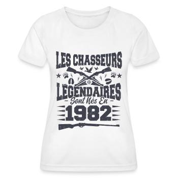 Chasseur légendaire nées en 1982 anniversaire - T-shirt sport Femme - blanc - Devant - AI Model Female 172 dark (172cm)