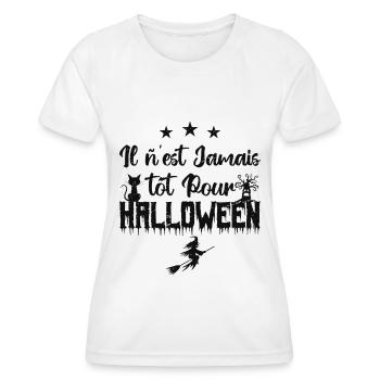 Il n’est jamais tôt pour Halloween - T-shirt sport Femme - blanc - Devant - AI Model Female 172 dark (172cm)