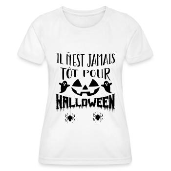 Il n’est jamais tôt pour Halloween - T-shirt sport Femme - blanc - Devant - AI Model Female 172 dark (172cm)
