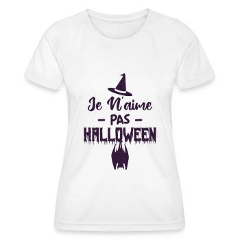 Je n’aime pas Halloween - T-shirt sport Femme - blanc - Devant - AI Model Female 172 dark (172cm)