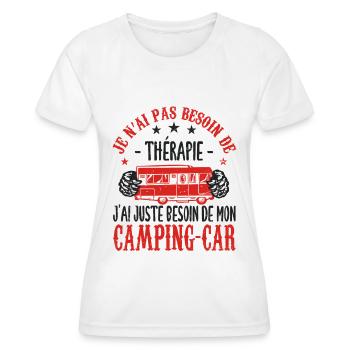 j'ai juste besoin de mon camping car - T-shirt sport Femme - blanc - Devant - AI Model Female 172 dark (172cm)