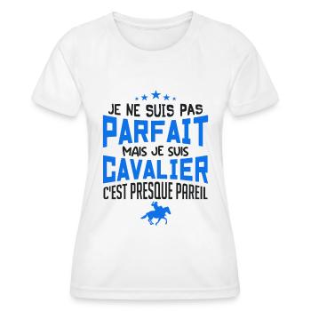 pas parfait mais cavalier - T-shirt sport Femme - blanc - Devant - AI Model Female 172 dark (172cm)