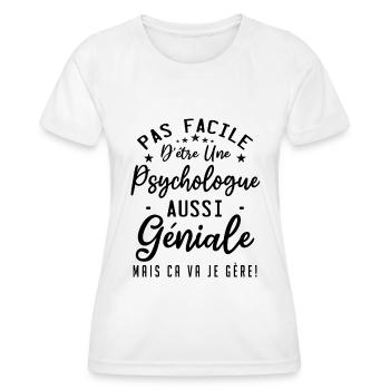 Psychologue - T-shirt sport Femme - blanc - Devant - AI Model Female 172 dark (172cm)