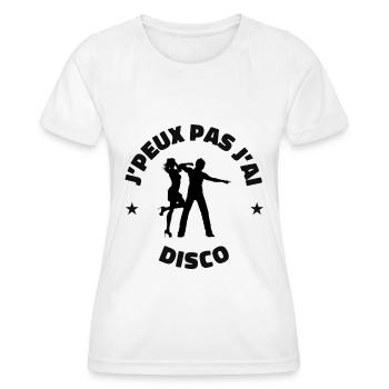 disco je peux pas j'ai disco danse - T-shirt sport Femme - blanc - Devant - AI Model Female 172 dark (172cm)