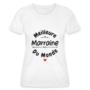 La meilleure marraine - T-shirt sport Femme - blanc - Devant - AI Model Female 172 dark (172cm)