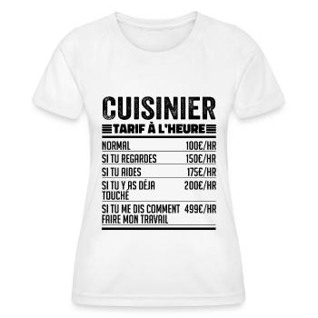 Cuisinier Idée Cadeau Humour pour Cuisinier - T-shirt sport Femme - blanc - Devant - AI Model Female 172 dark (172cm)