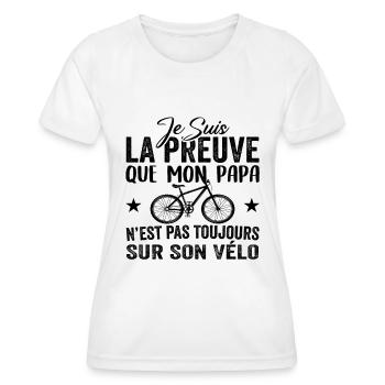 Papa cycliste cyclisme Bébé Nourrisson Naissance - T-shirt sport Femme - blanc - Devant - AI Model Female 172 dark (172cm)