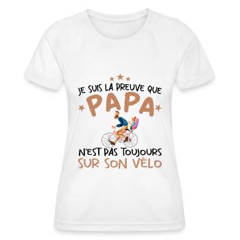 Papa cycliste cyclisme Bébé Nourrisson Naissance - T-shirt sport Femme - blanc - Devant - AI Model Female 172 dark (172cm)